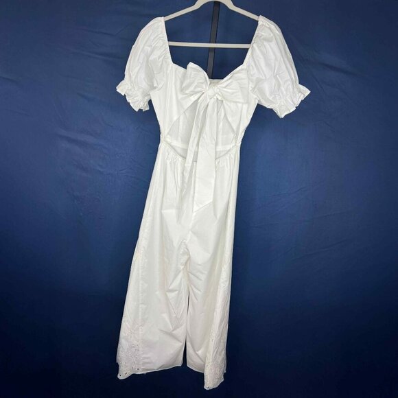 NWT En Saison Emma Eyelet Jumpsuit, White, Size Small - Picture 5 of 8